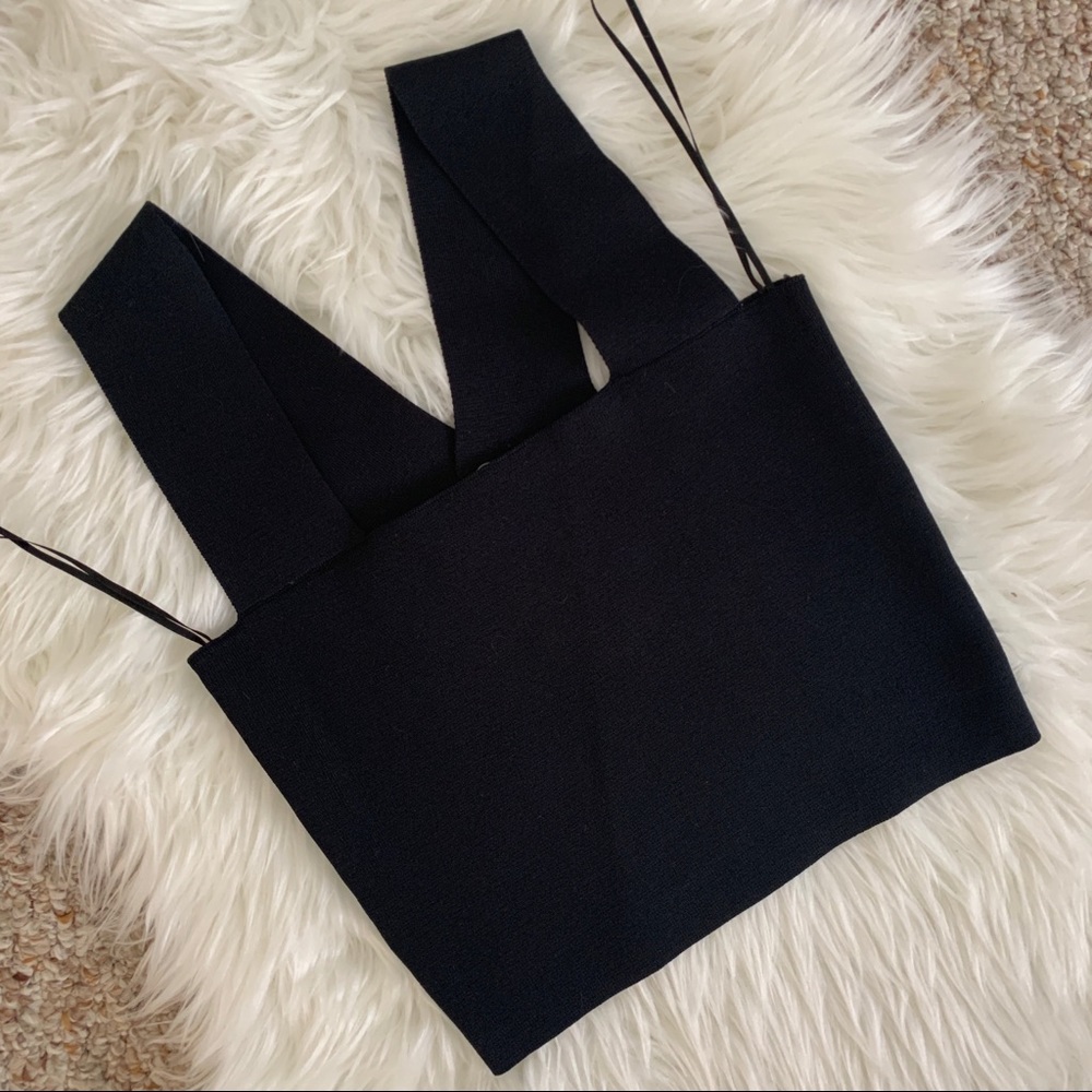 NWT Black Thick Straps Crop Top Tank
